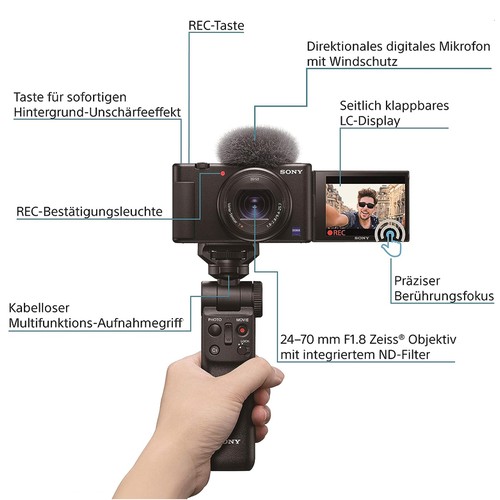Kompakte TikTok-Kamera von Sony mit Mikrofon